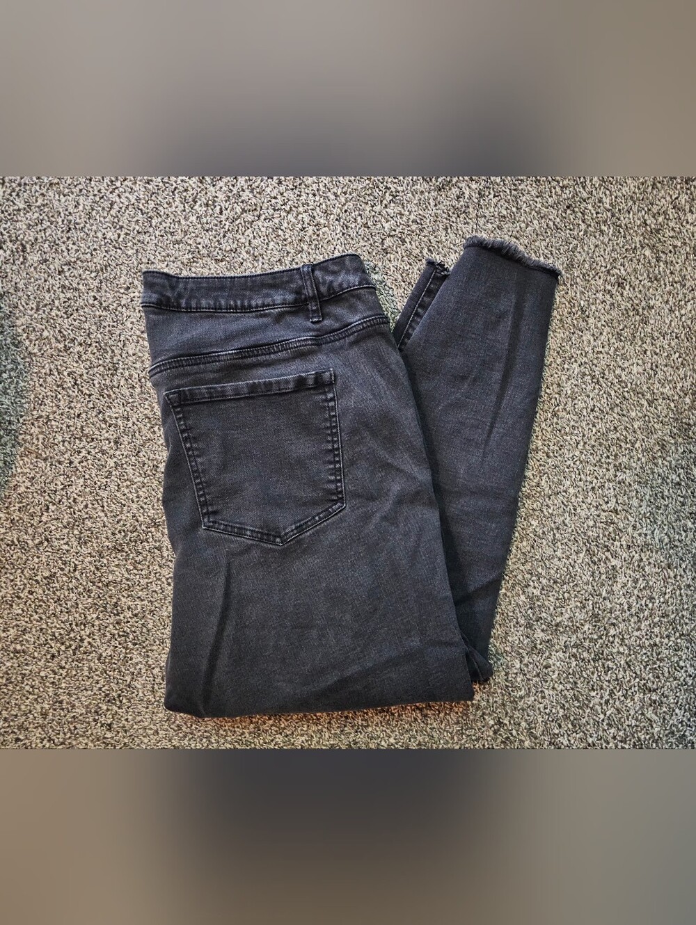 Lane Bryant Women's Black Skinny Jeans Frayed Hem sz 22